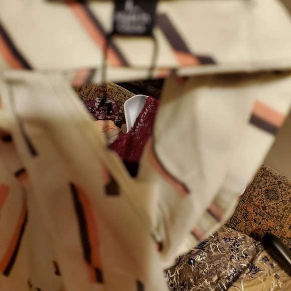 New w/tags White striped Jumpsuit w/halter tie - Picture 10 of 10